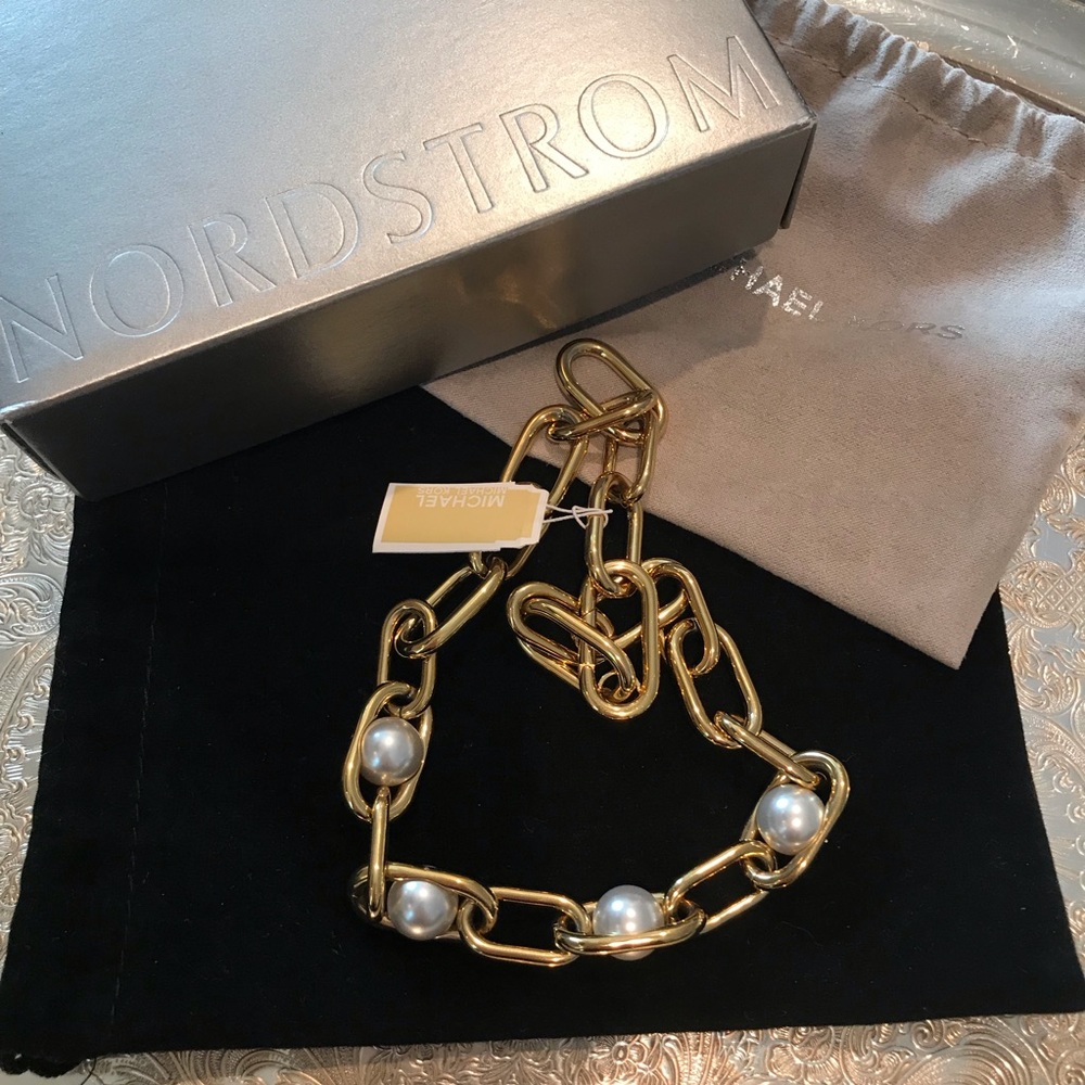 Michael Kors 16” link chain with Pearls
